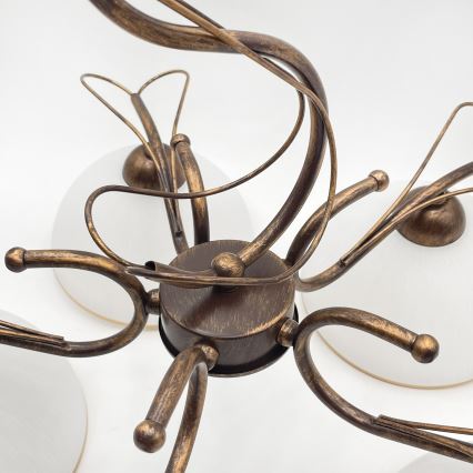 Люстра на цепи COBRA 5xE27/60Вт/230В бронза/патина