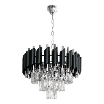 Люстра на цепи CRISTAL 5xE14/10 Вт/230 В чёрный/матовый хром