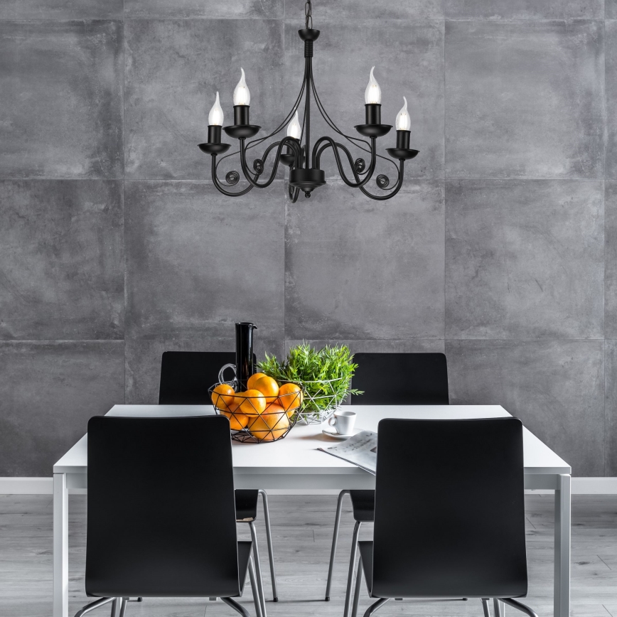 Люстра на цепи DONATO 5xE14/40W/230V черный