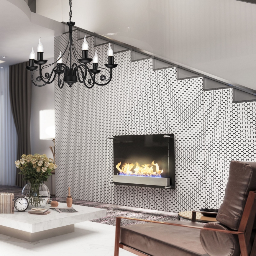 Люстра на цепи DONATO 6xE14/40W/230V черный