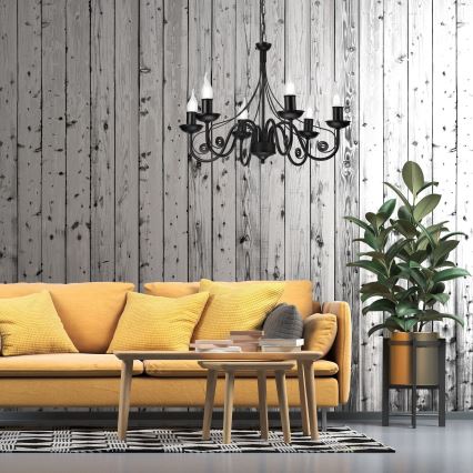 Люстра на цепи DONATO 6xE14/40W/230V черный