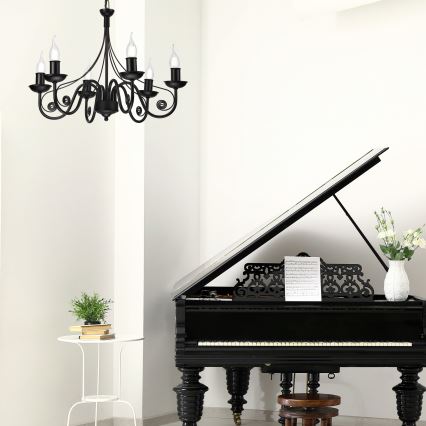 Люстра на цепи DONATO 6xE14/40W/230V черный