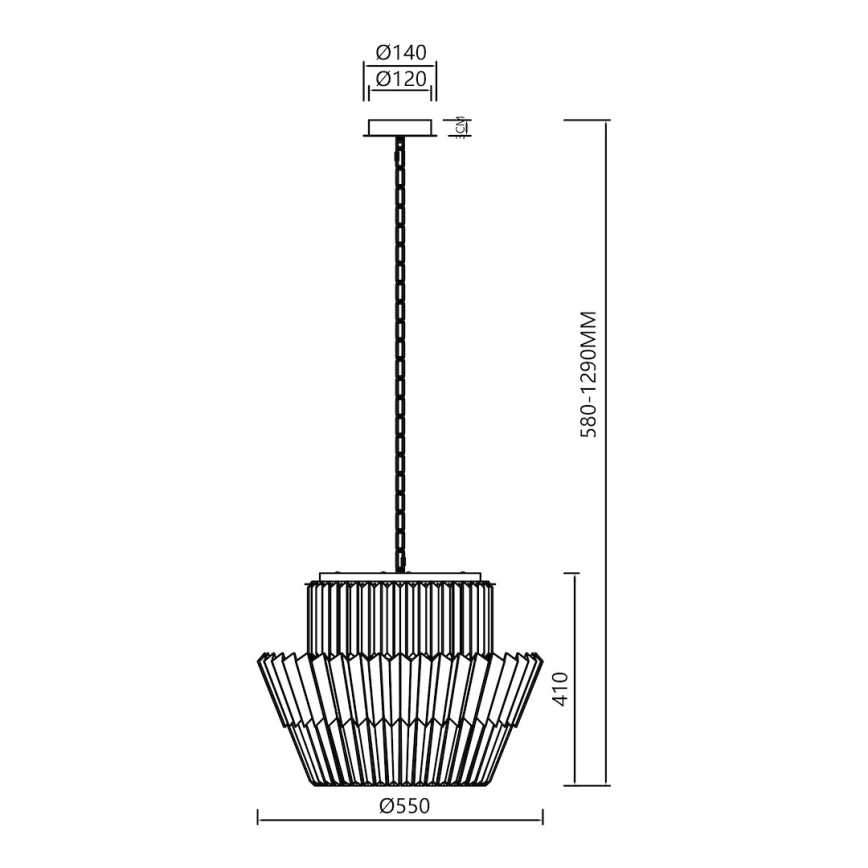 Люстра на цепи DONNA 12xE14/40W/230V диаметр 55 см матовый хром