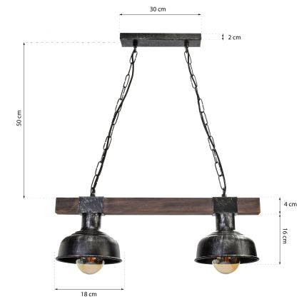 Люстра на цепи FARO 2xE27/60W/230V