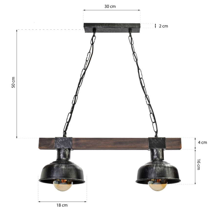 Люстра на цепи FARO 2xE27/60W/230V