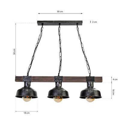 Люстра на цепи FARO 3xE27/60W/230V