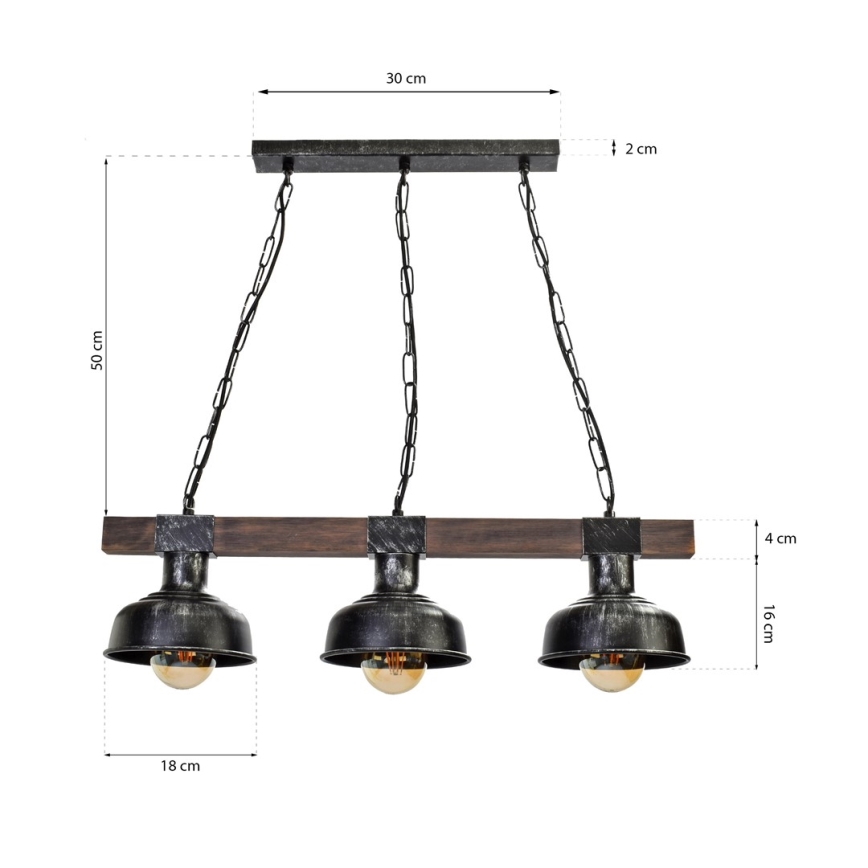 Люстра на цепи FARO 3xE27/60W/230V