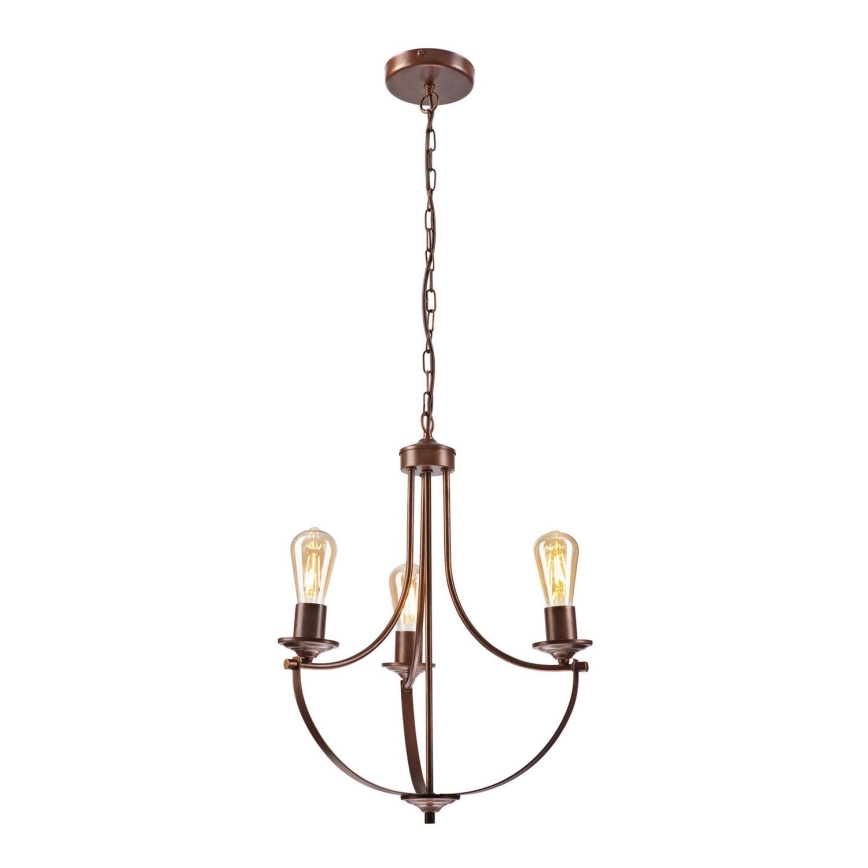 Люстра на цепи GINA 3xE27/60W/230V коричневый