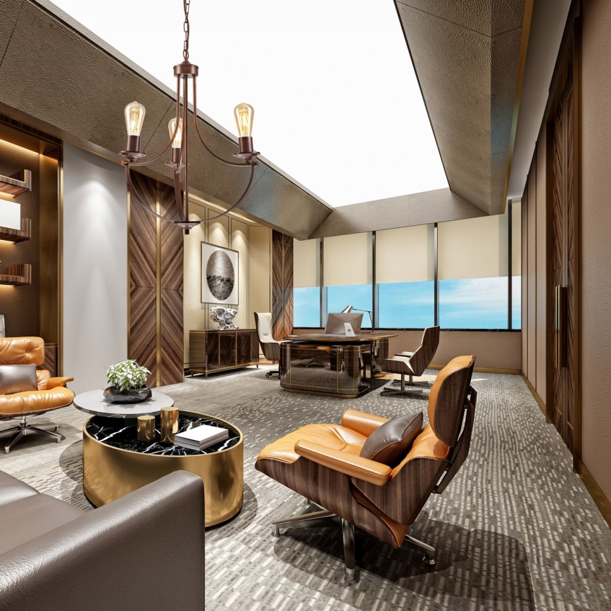 Люстра на цепи GINA 3xE27/60W/230V коричневый