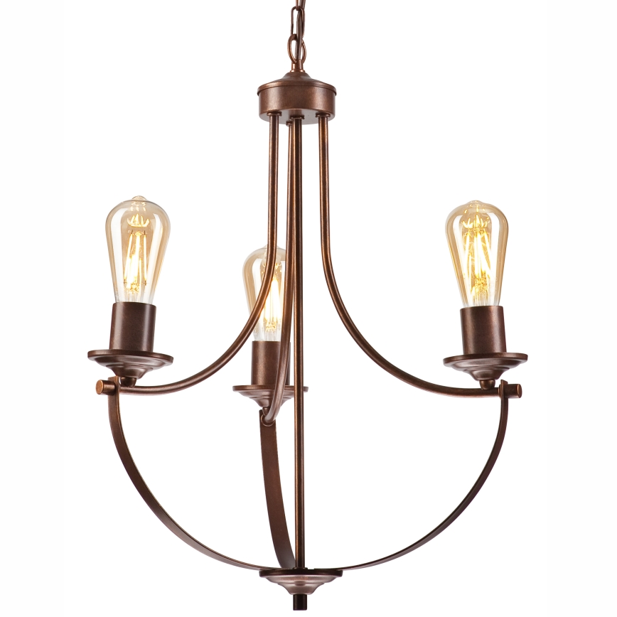 Люстра на цепи GINA 3xE27/60W/230V коричневый