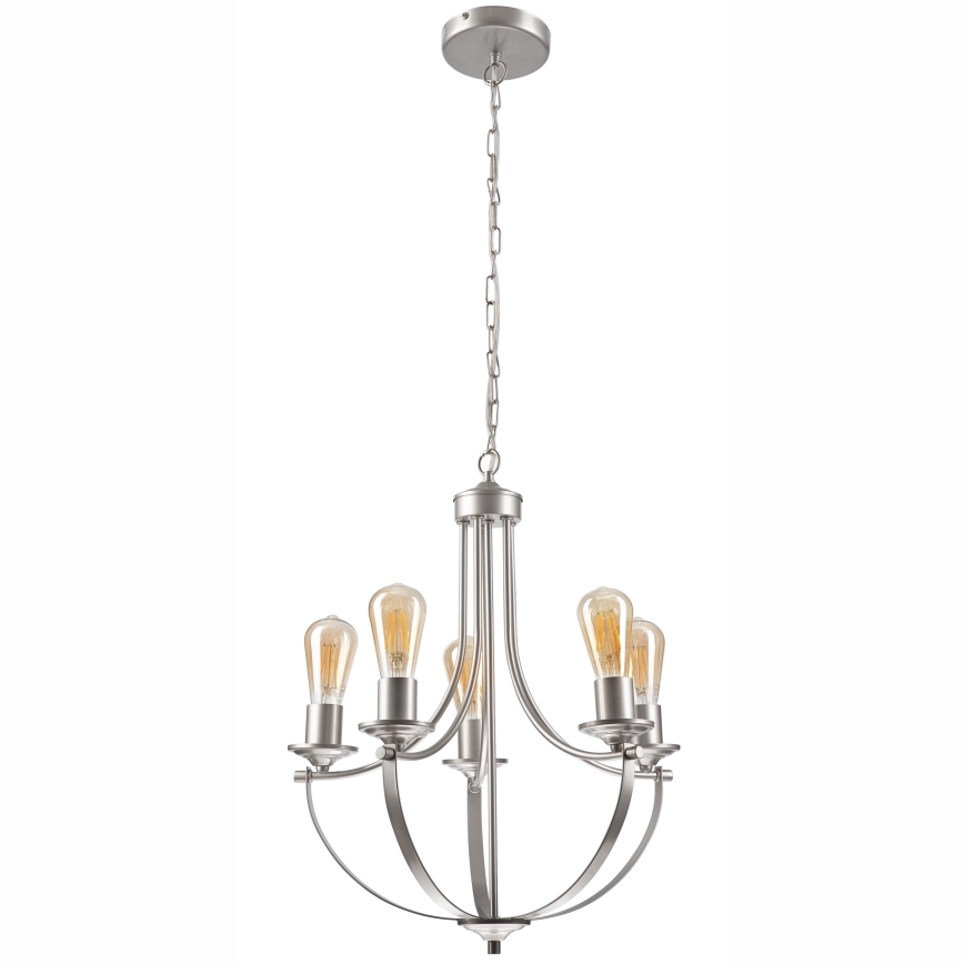 Люстра на цепи GINA 5xE27/60W/230V матовый хром