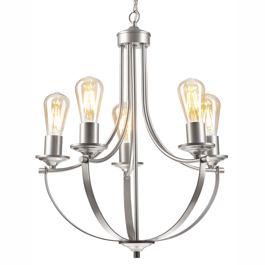 Люстра на цепи GINA 5xE27/60W/230V матовый хром