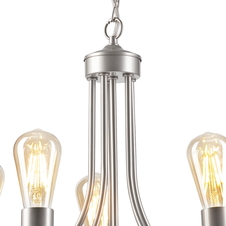 Люстра на цепи GINA 5xE27/60W/230V матовый хром