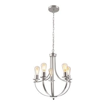 Люстра на цепи GINA 5xE27/60W/230V матовый хром