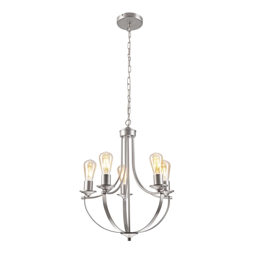 Люстра на цепи GINA 5xE27/60W/230V матовый хром