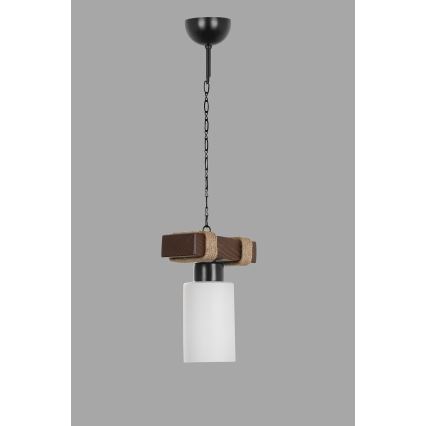 Люстра на цепи JASMIN, 1xE27/40W/230V, коричнево-белая