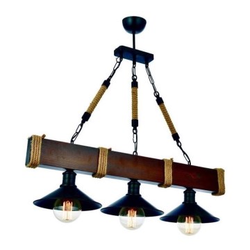 Люстра на цепи KUTUK 3xE27/60W/230V коричневая