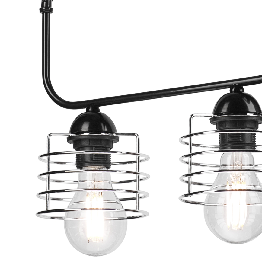 Люстра на цепи MORGAN 2xE27/60W/230V черная/хром