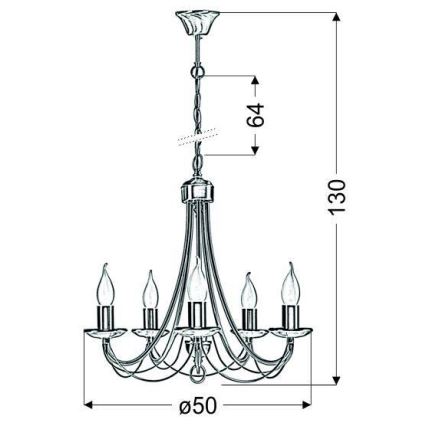 Люстра на цепи MUZA 5xE14/40W/230V