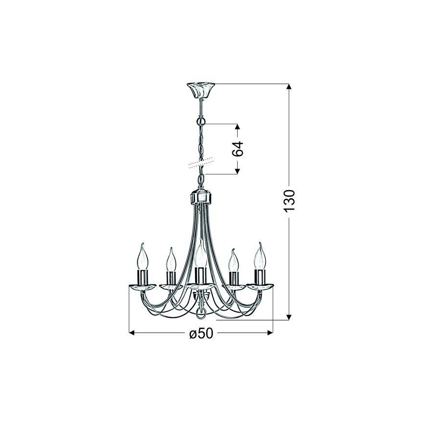Люстра на цепи MUZA 5xE14/40W/230V