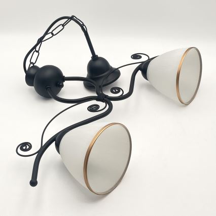 Люстра на цепи RETRO 2xE27/60W/230V матовый черный