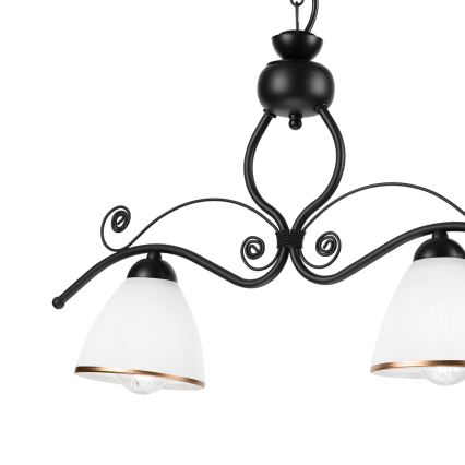 Люстра на цепи RETRO 2xE27/60W/230V матовый черный