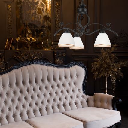 Люстра на цепи RETRO II 3xE27/60W/230V черная