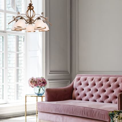 Люстра на цепи RETRO II 5xE27/60W/230V бронзовая патина