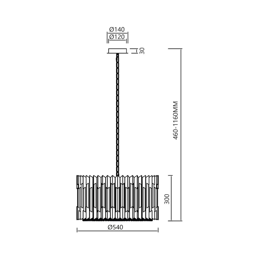 Люстра на цепи RITZ 12xE14/40W/230V диаметр 54 см блестящий хром