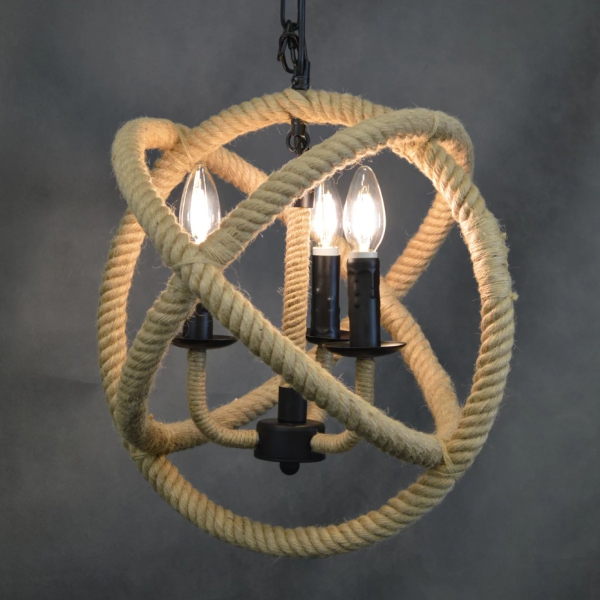 Люстра на цепи ROPE GLOBO 3xE14/10W/230V