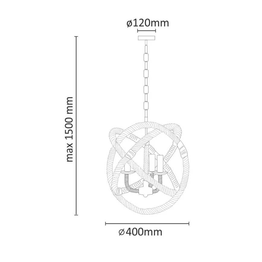 Люстра на цепи ROPE GLOBO 3xE14/10W/230V