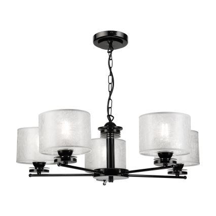 Люстра на цепи ROSA 5xE27/60W/230V чёрная/серая