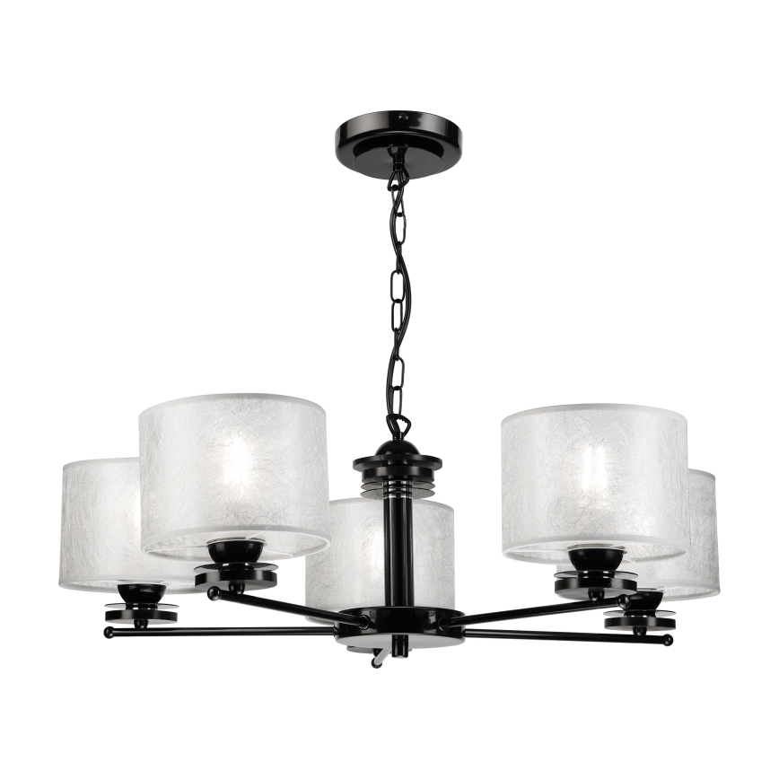 Люстра на цепи ROSA 5xE27/60W/230V чёрная/серая