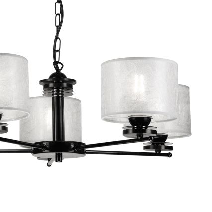 Люстра на цепи ROSA 5xE27/60W/230V чёрная/серая