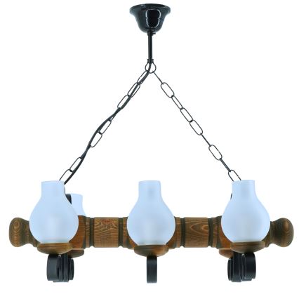 Люстра на цепи RUSTIC 6xE14/40W/230V бук - сертифицировано FSC