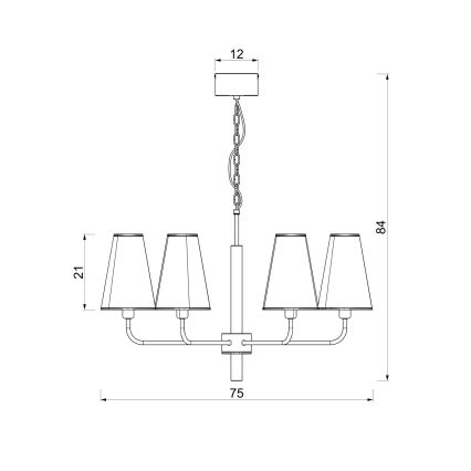 Люстра на цепи TORTOLA 6xE14/15W/230V бежевого цвета