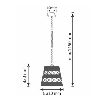Люстра на ланцюгу ALMA 1xE27/20W/230V
