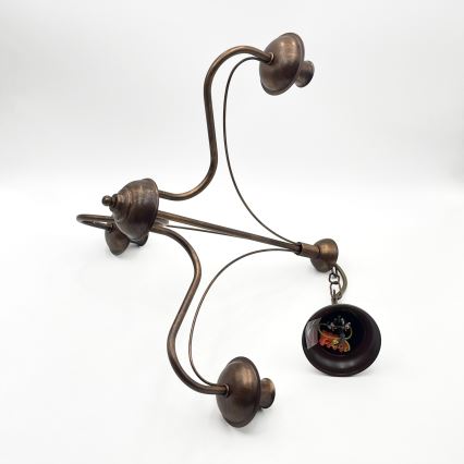 Люстра на ланцюгу ANTON 3xE14/15W/230V бронзова