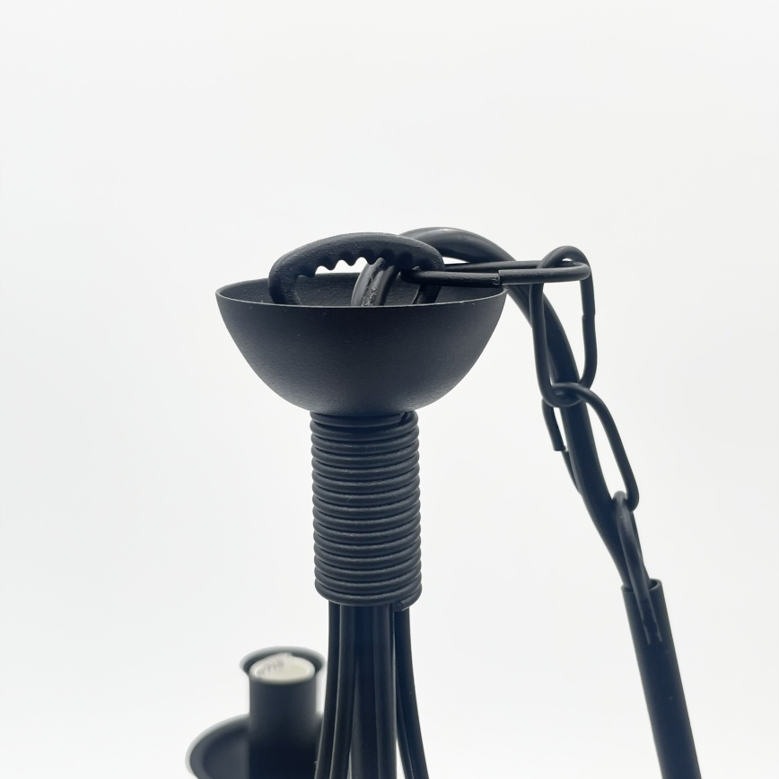 Люстра на ланцюгу ANTON 6xE14/60W/230V чорна
