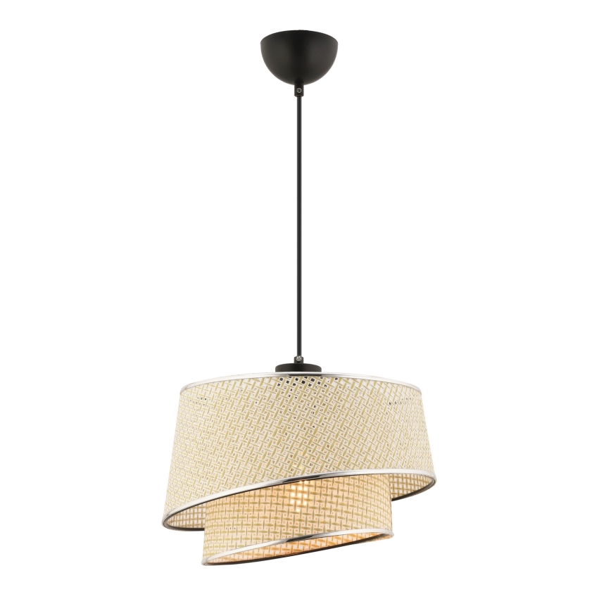 Люстра на ланцюгу BARETTE 1xE27/60W/230V кремова/блискучий хром