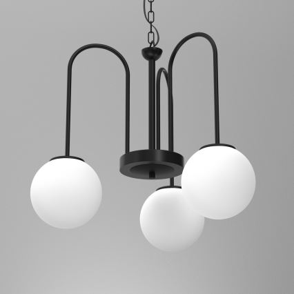 Люстра на ланцюгу CAMBRIDGE 3xE14/60W/230V чорний