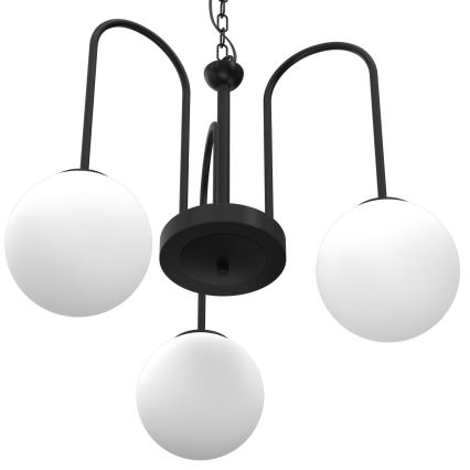 Люстра на ланцюгу CAMBRIDGE 3xE14/60W/230V чорний