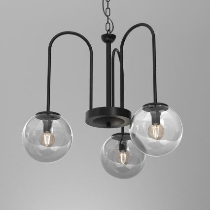 Люстра на ланцюгу CAMBRIDGE 3xE14/60W/230V чорний