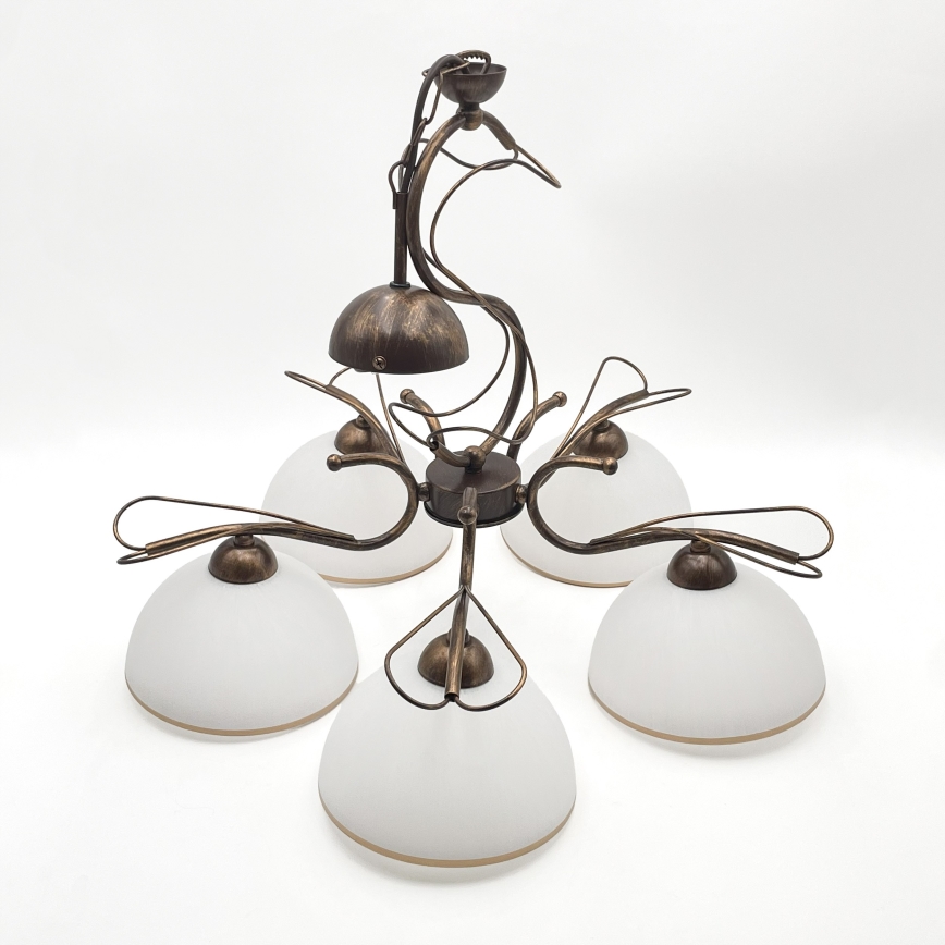 Люстра на ланцюгу COBRA 5xE27/60W/230V бронза/патина