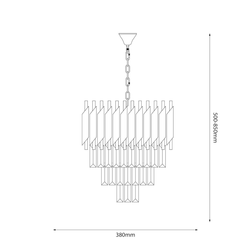 Люстра на ланцюгу CRISTAL 5xE14/40W/230V золотий/чорний