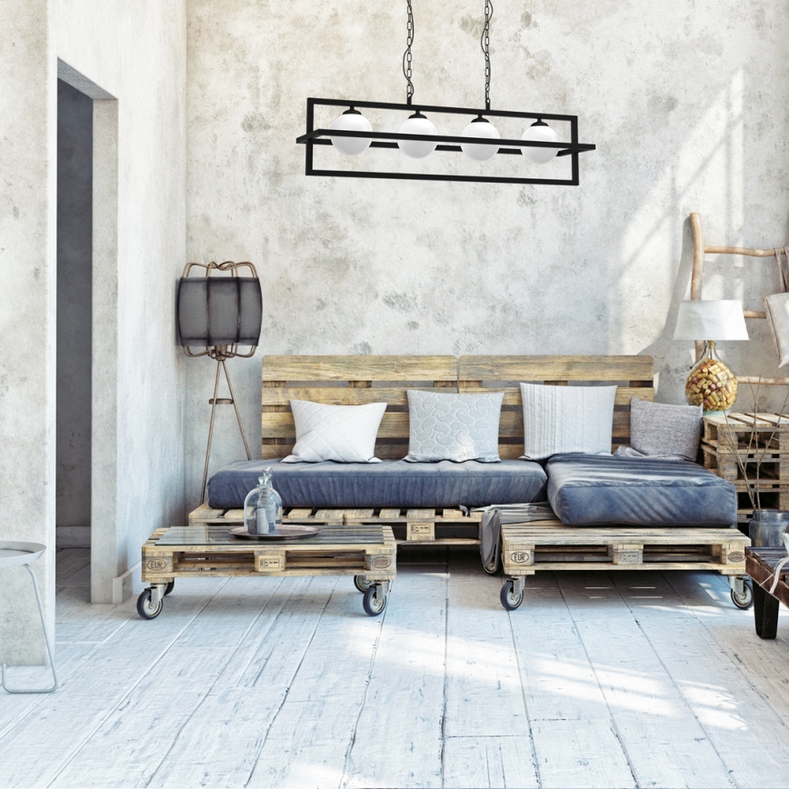 Люстра на ланцюгу DIEGO 4xE14/40W/230V чорна