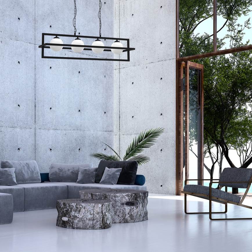 Люстра на ланцюгу DIEGO 4xE14/40W/230V чорна