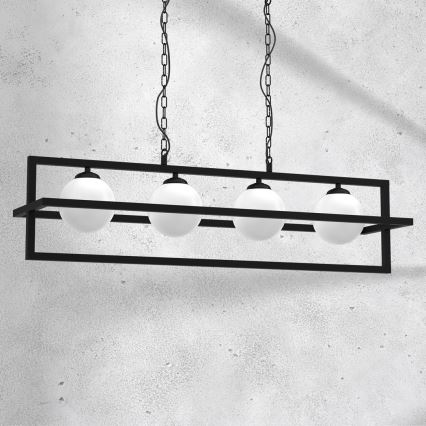 Люстра на ланцюгу DIEGO 4xE14/40W/230V чорна