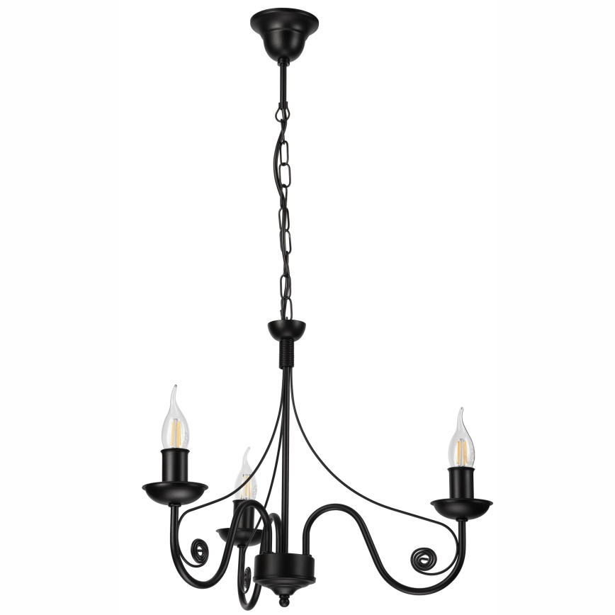 Люстра на ланцюгу DONATO 3xE14/40W/230V чорний