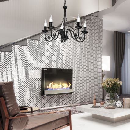 Люстра на ланцюгу DONATO 5xE14/40W/230V чорний